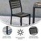 Merrick Lane Kersey Outdoor Side Chairs Poly Faux Wood and Metal Patio and Deck Chairs for All-Weather Use- Set of 2